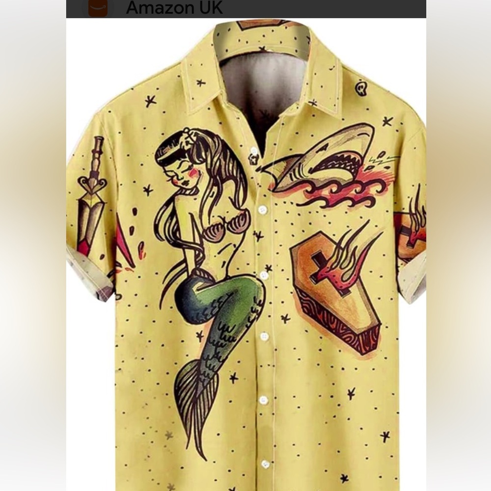 2Fun light weight button up shirt 100 % polyester unique print